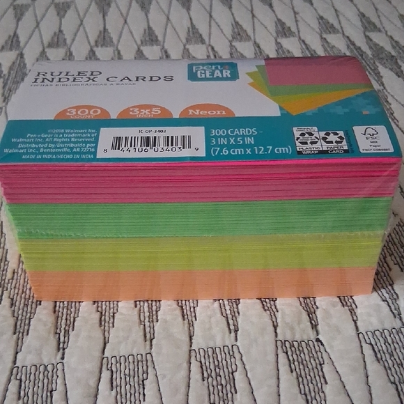 Neon Ruled Index Cards - 300 Count - Picture 3 of 5